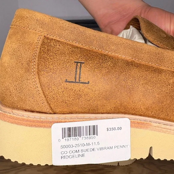 Lucchese CO COM Ridgeline Suede Penny Loafer – Vibram Sole  display picture 1